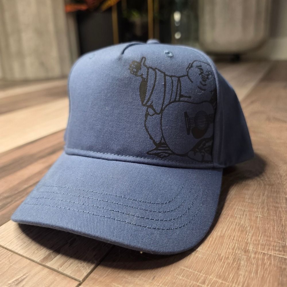 True Religion Baseball Hat Mens OS Blue Excellent Buddha Graphic Snapback Cap